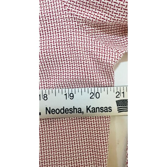 Express Mens Fitted Red & White Patterned Long Sleeve Shirt Size M Christmas - Picture 6 of 6